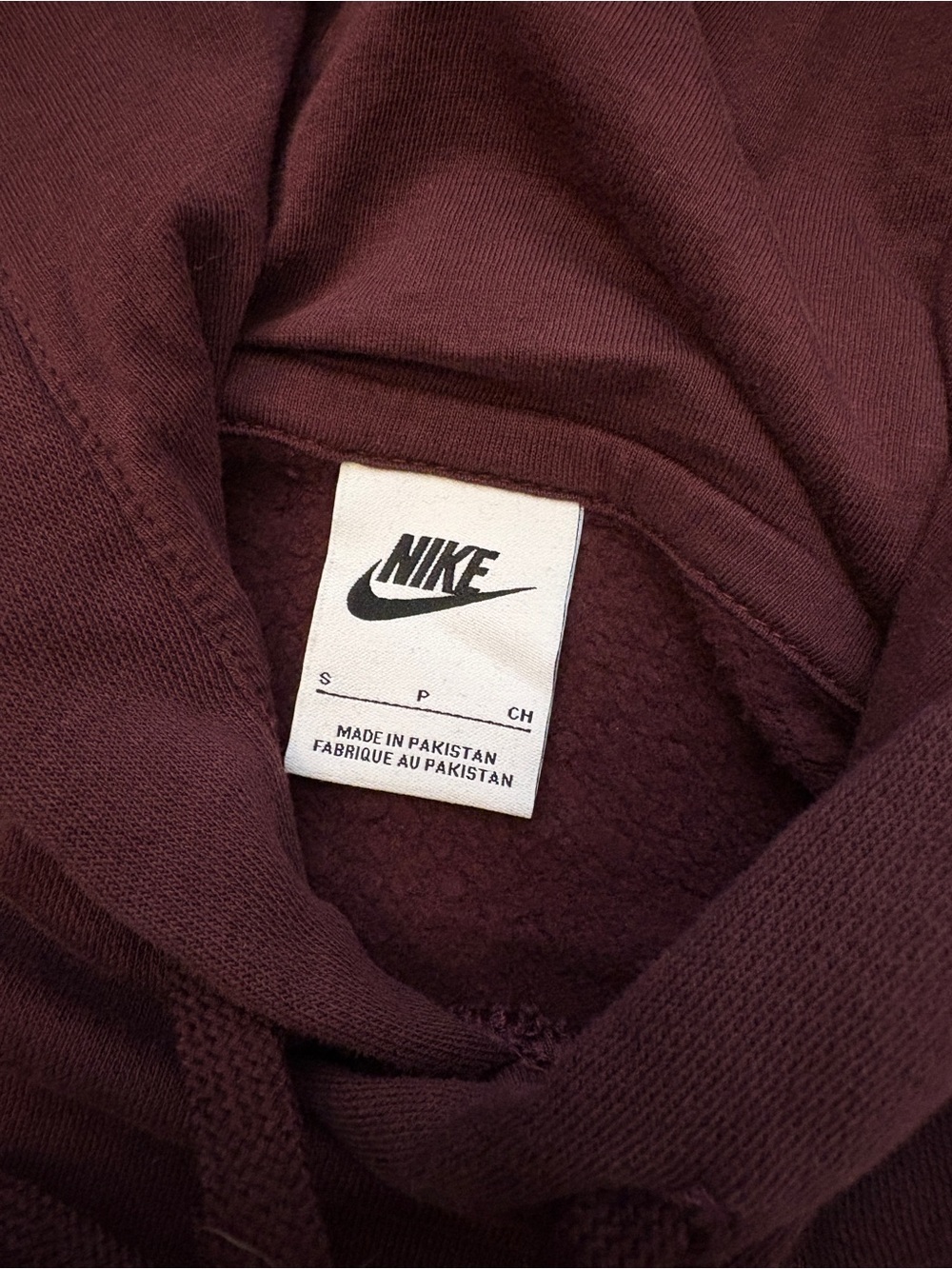 Nike Sportswear Club Fleece Burgundy Maroon Pullover Hoodie Sweatshirt - Picture 2 of 3